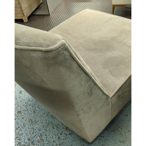 419 - LOUNGE CHAIR, 62cm x 70cm x 68cm, grey velvet upholstered.