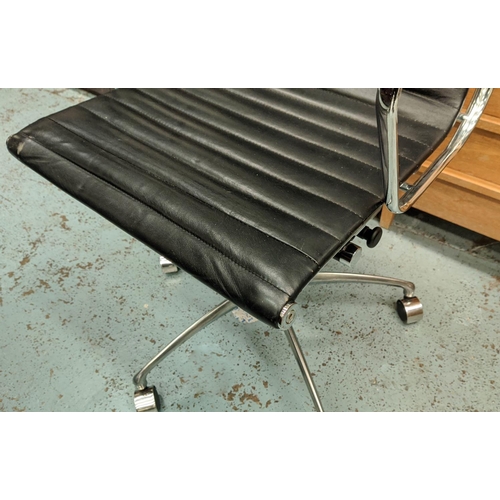 300 - AFTER CHARLES AND RAY EAMES ALUMINIUM GROUP STYLE CHAIR, 101cm  H.