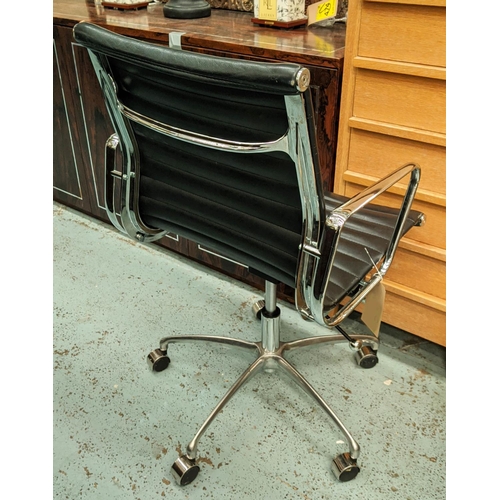 300 - AFTER CHARLES AND RAY EAMES ALUMINIUM GROUP STYLE CHAIR, 101cm  H.