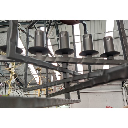 422 - CHANDELIER, 115cm drop approx, contemporary design, five branch.