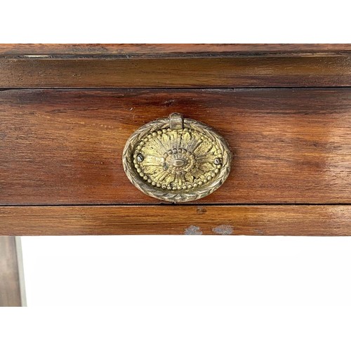 183 - WRITING TABLE, George III period mahogany with full width frieze drawer, 84cm W x 47cm D x 77cm H.