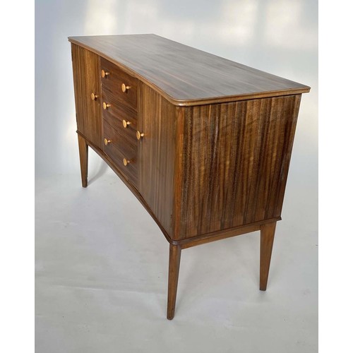 355 - GIBSON & SLATER VESPER SIDEBOARD, Indian Laurel and Afromosia teak with three drawers and pair of do... 