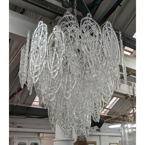 540 - CHANDELIER, with abstract scribble droplets, 82cm W.