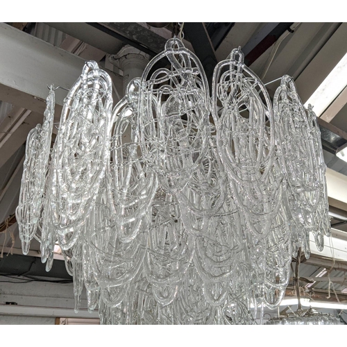 540 - CHANDELIER, with abstract scribble droplets, 82cm W.