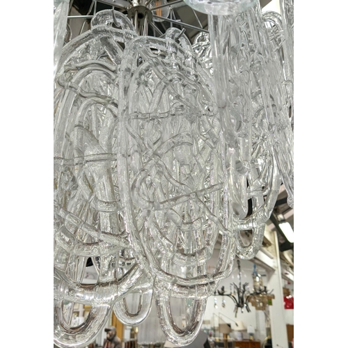 540 - CHANDELIER, with abstract scribble droplets, 82cm W.