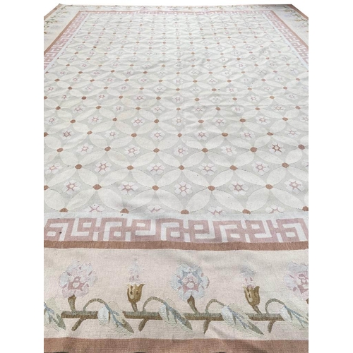 128 - FINE AUBUSSON SAVONNERIE DESIGN CARPET, 410cm x 315cm.