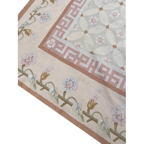 128 - FINE AUBUSSON SAVONNERIE DESIGN CARPET, 410cm x 315cm.