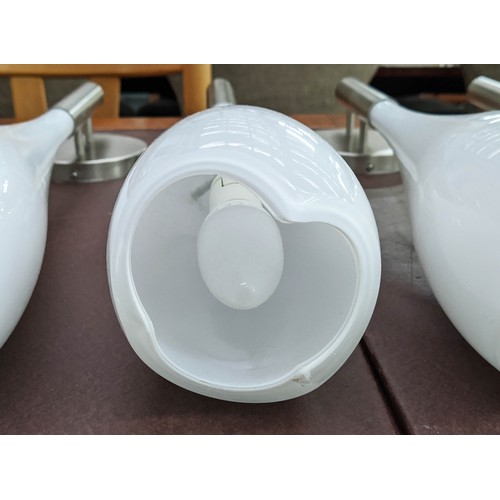 411 - MURANO GLASS WALL LIGHTS, a set of seven, tulip form design, 54cm H each. (7)