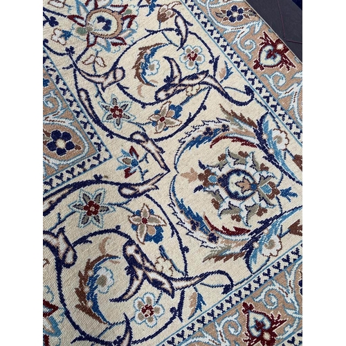 122 - FINE PART SILK NAIN CARPET, 265cm x 175cm.