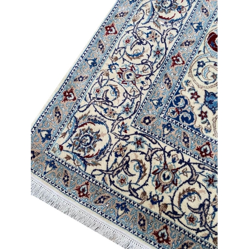 122 - FINE PART SILK NAIN CARPET, 265cm x 175cm.