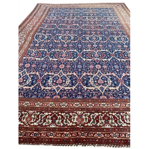 124 - ANTIQUE PERSIAN FEREGHAN CARPET, 370cm x 260cm.