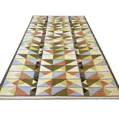 130 - CONTEMPORARY SWEDISH DESIGN KILIM, 302cm x 184cm.