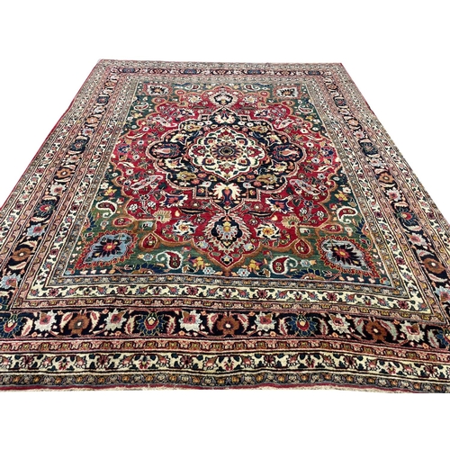 133 - ANTIQUE PERSIAN CARPET, 337cm x 267cm.