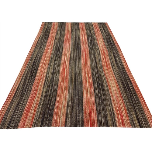 135 - VINTAGE PERSIAN MAZANDARAN FLATWEAVE CARPET, 395cm x 248cm.