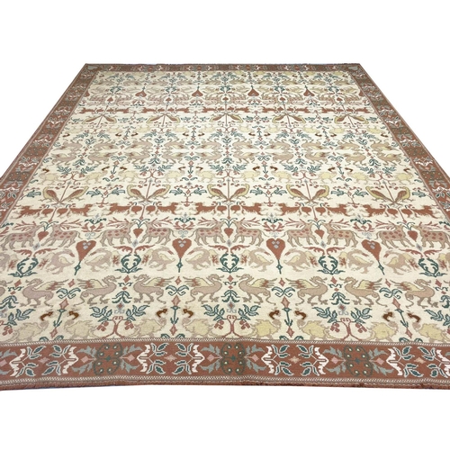 138 - FINE PICTORIAL PORTUGUESE NEEDLEPOINT CARPET, 350cm x 295cm.