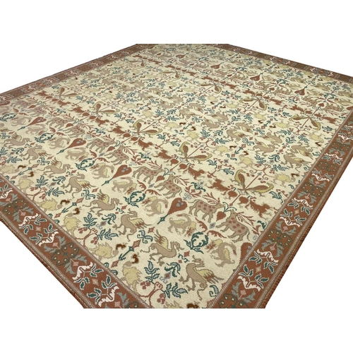 138 - FINE PICTORIAL PORTUGUESE NEEDLEPOINT CARPET, 350cm x 295cm.