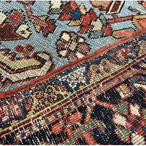 140 - ANTIQUE PERSIAN HERIZ CARPET, 400cm x 293cm.