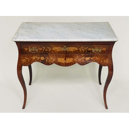 155 - DUTCH CONSOLE/SIDE TABLE, early 19th century Dutch mahogany and satinwood marquetry with frieze draw... 