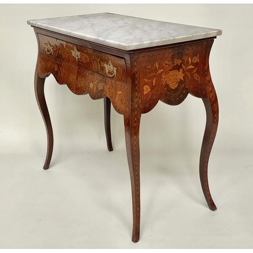 155 - DUTCH CONSOLE/SIDE TABLE, early 19th century Dutch mahogany and satinwood marquetry with frieze draw... 