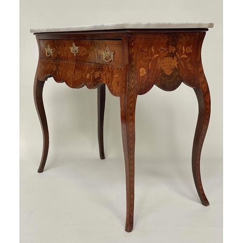 155 - DUTCH CONSOLE/SIDE TABLE, early 19th century Dutch mahogany and satinwood marquetry with frieze draw... 