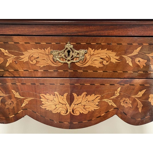 155 - DUTCH CONSOLE/SIDE TABLE, early 19th century Dutch mahogany and satinwood marquetry with frieze draw... 