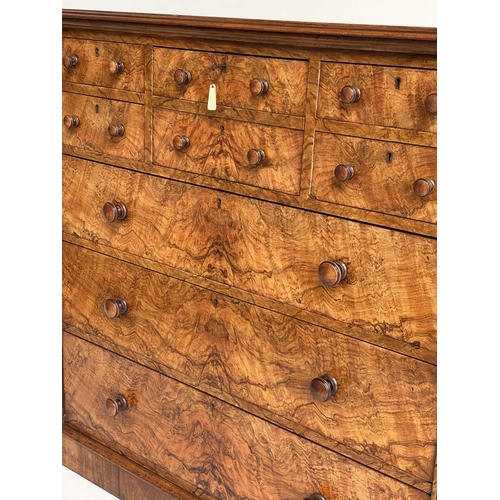 168 - SCOTTISH CHEST, last quarter 19th century figured walnut with five short drawers above three long dr... 