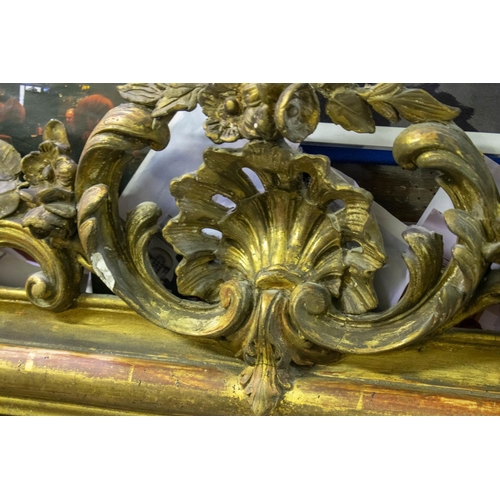 211 - OVERMANTEL, 149cm H x 111cm W, Napoleon III giltwood and gesso, circa 1870 with palmette crest and o... 