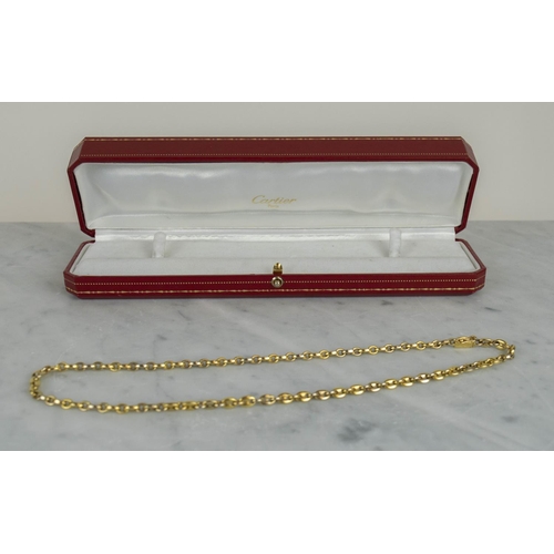 26 - CARTIER NECKLACE, 18ct gold chainlink in original box, 39grams.