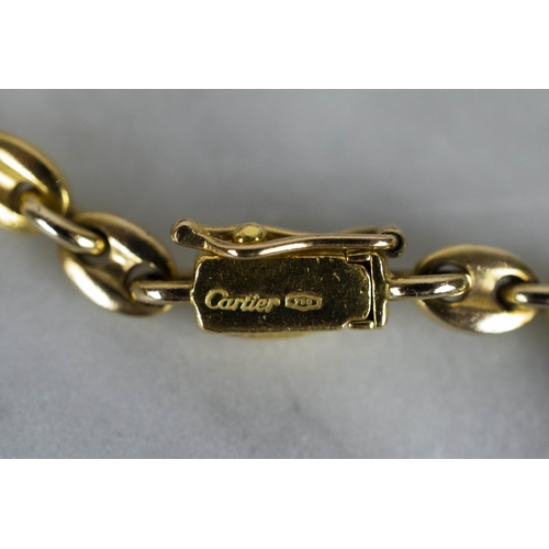 26 - CARTIER NECKLACE, 18ct gold chainlink in original box, 39grams.