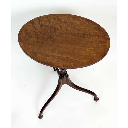 297 - LAMP TABLES, 57cm H x 42cm x 32cm, a pair, George III style mahogany, each with oval crossbanded top... 