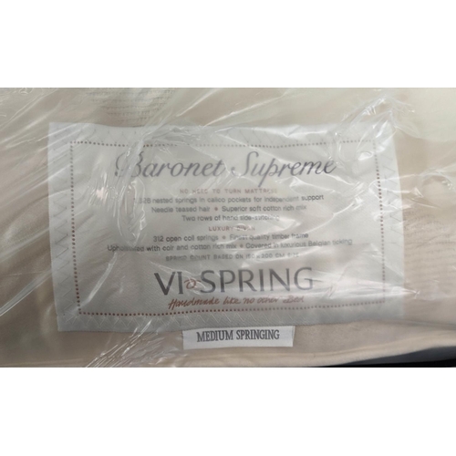 312 - VI SPRING BARONET SUPREME MEDIUM SPRING MATTRESS AND DIVAN BED, 122cm W.