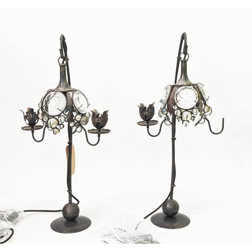 335 - ATTRIBUTED TO MARK BRAZIER JONES SERA TABLE LAMPS, 77cm H. (2)