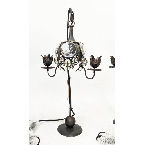 335 - ATTRIBUTED TO MARK BRAZIER JONES SERA TABLE LAMPS, 77cm H. (2)