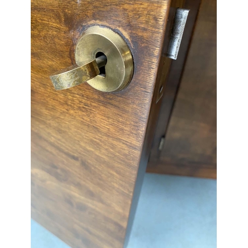 355 - ART DECO SIDEBOARD, walnut and ebonised and gilt metal with four doors and centre enclosed drawers, ... 