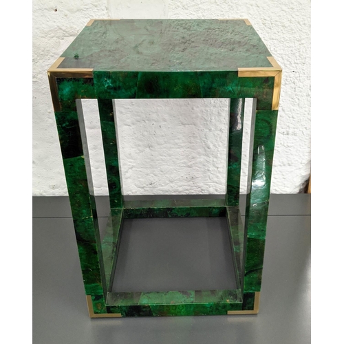 397 - PAOLO MOSCHINO SAVONA EMERALD BLOCK SIDE TABLE, 40.5cm x 41cm x 62cm.