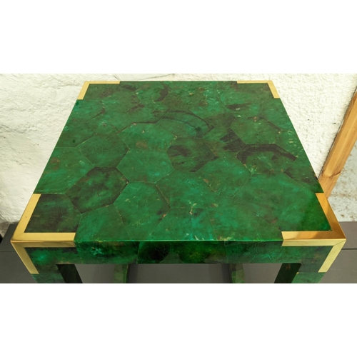397 - PAOLO MOSCHINO SAVONA EMERALD BLOCK SIDE TABLE, 40.5cm x 41cm x 62cm.