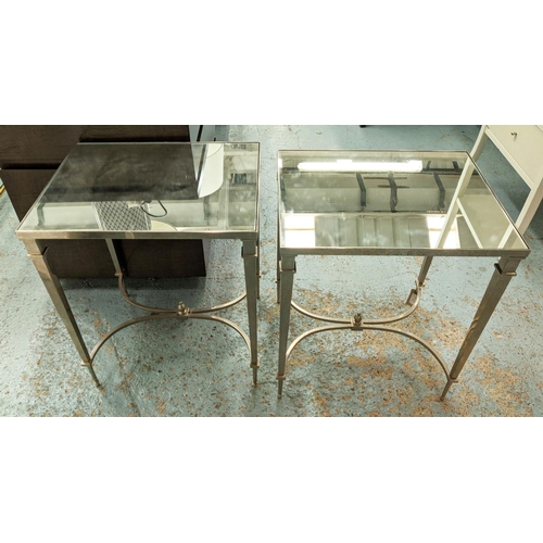 398 - PAOLO MOSCHINO SOFIA RECTANGULAR SIDE TABLES, a pair, 49cm x 39cm x 56cm. (2)