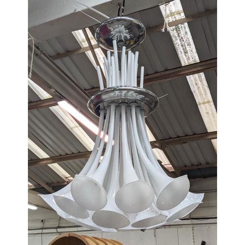410 - A V MAZZEGA ZANTE MURANO CHANDELIER BY NIGEL COATS, 90cm drop approx.