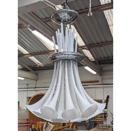 410 - A V MAZZEGA ZANTE MURANO CHANDELIER BY NIGEL COATS, 90cm drop approx.