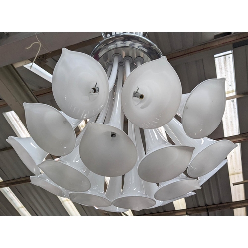 410 - A V MAZZEGA ZANTE MURANO CHANDELIER BY NIGEL COATS, 90cm drop approx.