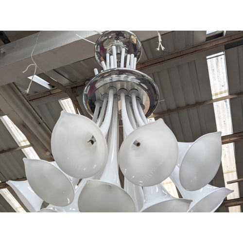 410 - A V MAZZEGA ZANTE MURANO CHANDELIER BY NIGEL COATS, 90cm drop approx.