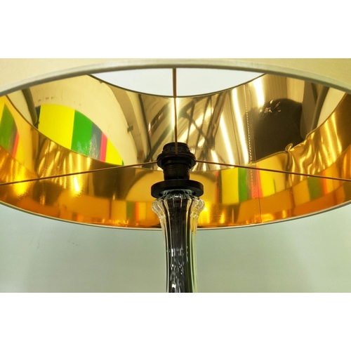 412 - LES HERITIERS WITH ROCHE BOBOIS FLOOR LAMPS, a pair, with shades 160cm H. (2)
