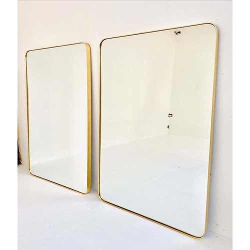 528 - WALL MIRRORS, a pair, 1960s French style, gilt framed, 121cm high x 80cm wide. (2)