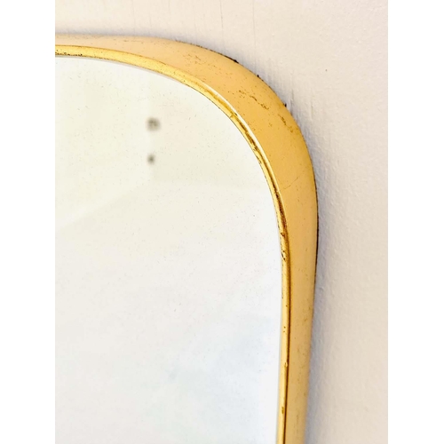 528 - WALL MIRRORS, a pair, 1960s French style, gilt framed, 121cm high x 80cm wide. (2)