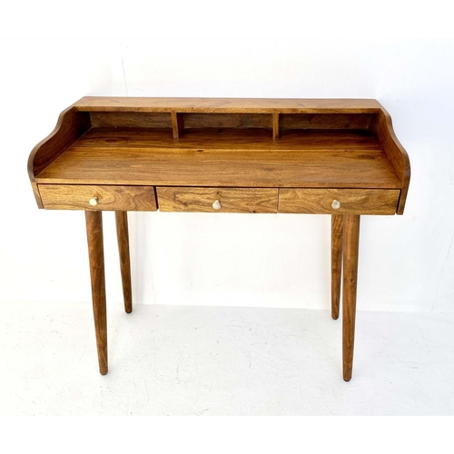 530 - WRITING DESK, 92cm high x 99cm wide x 48cm deep, in the Danish style design, teak, pigeon holes.