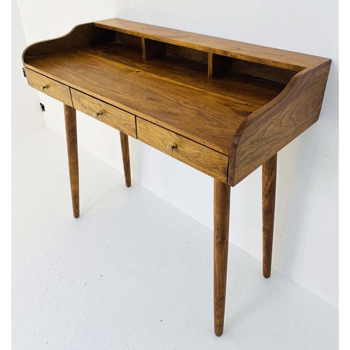 530 - WRITING DESK, 92cm high x 99cm wide x 48cm deep, in the Danish style design, teak, pigeon holes.