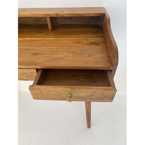 530 - WRITING DESK, 92cm high x 99cm wide x 48cm deep, in the Danish style design, teak, pigeon holes.