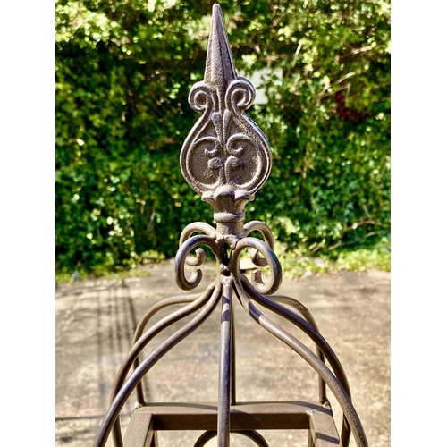 569 - ARCHITECTURAL GARDEN GATE, 136cm high x 144cm wide x 28cm deep, wrought metal.