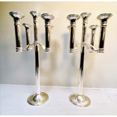 570 - FINK CANDELABRA, a pair, each with four arms, 86cm H. (2)