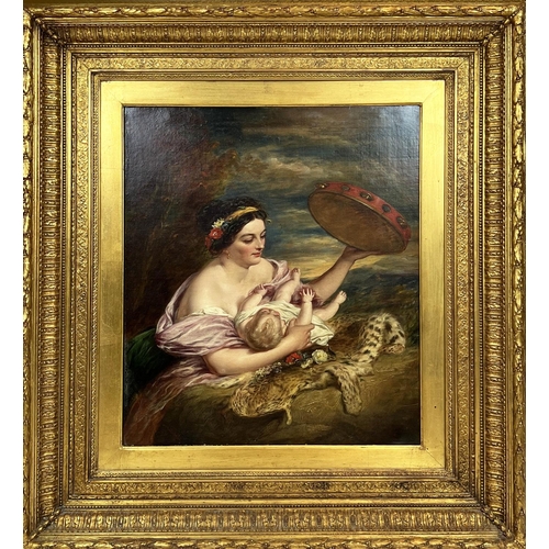 62 - JOSEPH CLARK (1834-1926) 'Miriam and Moses', oil on canvas, 61cm x 51cm, framed.